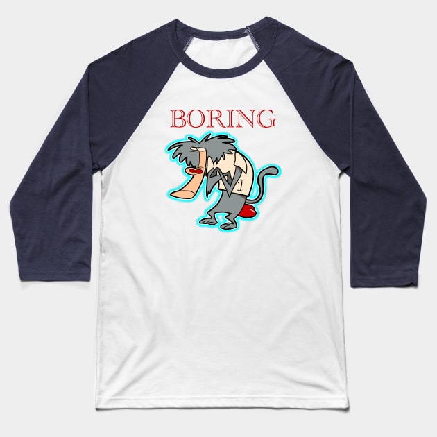 Boring Baboon Baseball T-Shirt by Inkoholic